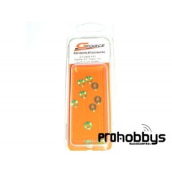 Arandelas cónicas de 3mm aluminio verdes Gforce