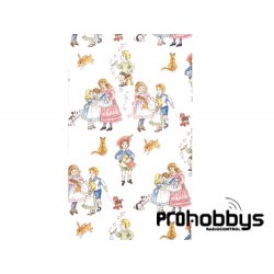 Papel casas de muñecas Niños fondo blanco 1/12