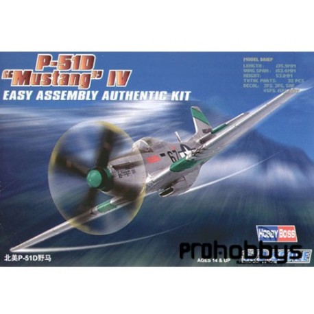 Maqueta de avión en kit P-51D "Mustang" IV de Hobby Boss