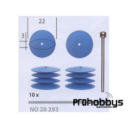 Pulidores elásticos de silicona lenticular de 22mm Proxxon