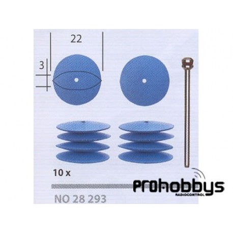 Pulidores elásticos de silicona lenticular de 22mm Proxxon