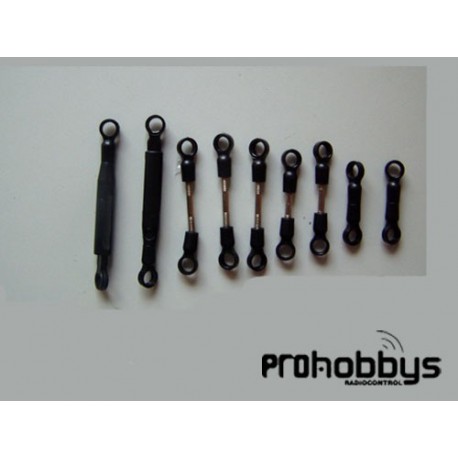 HM-060SJ-Z-03 Set varillaje con rótulas cabezal alu. Walkera 60