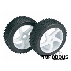  Ruedas bugyy 1/8 "5 Spoke / Dirt" Blanca (2 pcs)