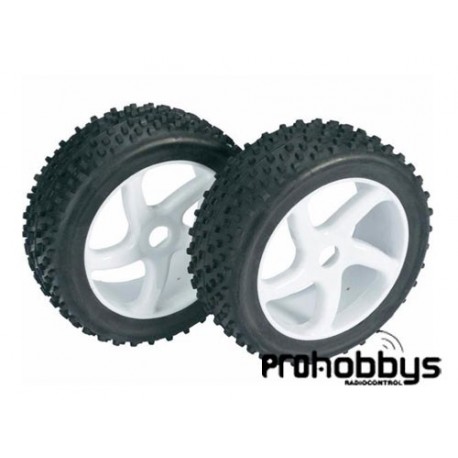  Ruedas bugyy 1/8 "5 Spoke / Dirt" Blanca (2 pcs)