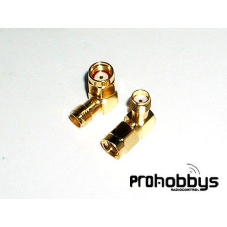 Adaptador antena FPV acodado hembra SMA / macho RP SMA