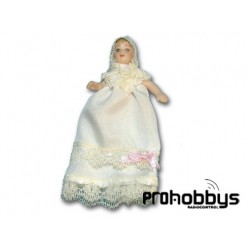 Bebe (niña) Porcelana vestido Bautizo