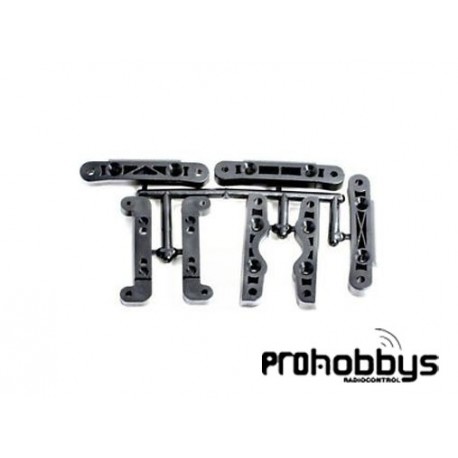 Soportes ejes trapecios. MP7 Kyosho