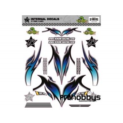 Adhesivos interior Tribal Flames azul 1/8