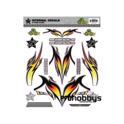 Adhesivos interior Tribal Flames naranja 1/8