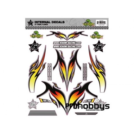 Adhesivos interior Tribal Flames naranja 1/8