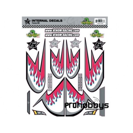 Adhesivos interior Hot Rod Flames rojo 1/8