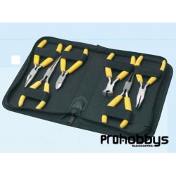 Estuche con 6 alicates de hobby electrónica