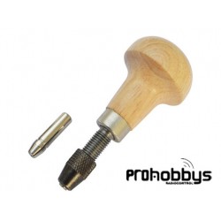 Taladro manual con mango de madera tipo seta