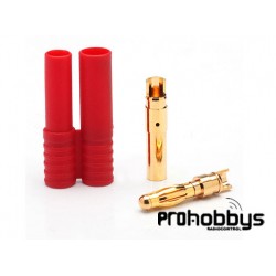Conector 4mm (macho y hembra con protector rojo) HXT