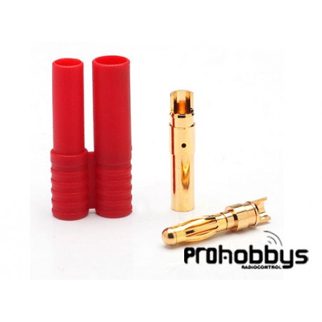 Conector 4mm (macho y hembra con protector rojo) HXT