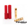 Conector 4mm (macho y hembra con protector rojo) HXT
