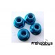Tuerca aluminio M4 con valona y freno azul (4 uds)
