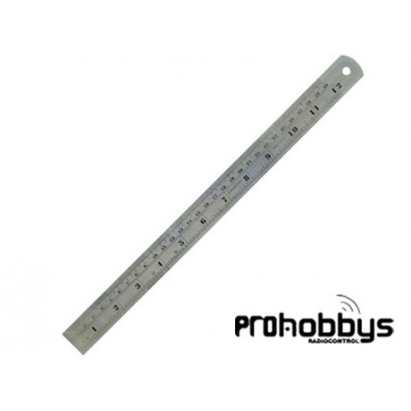Regla de precisión 300mm acero inox mm/pulg