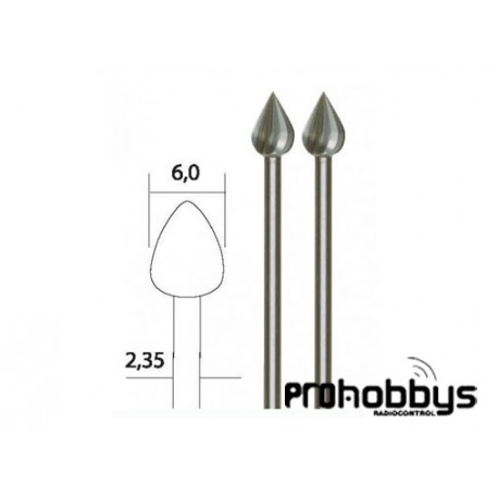 Fresa en forma de llama Ø 6mm (2pz) 28724 Proxxon