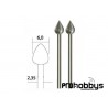 Fresa en forma de llama Ø 6mm (2pz) 28724 Proxxon