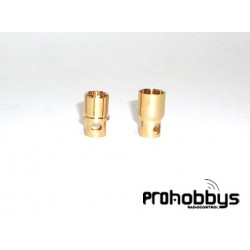 Conector oro 8mm tipo banana (macho y Hembra)