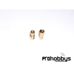 Conector oro 6mm tipo banana (macho y Hembra)