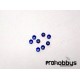 Tuercas aluminio M2,6 con freno (8 uds. azul)
