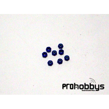 Tuercas aluminio M2 con freno (8 uds. azul)
