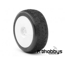 Ruedas AKA 1:8 BUGGY IMPACT (SOFT - LONG WEAR) montada llanta blanca