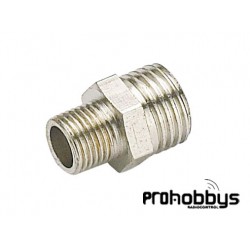 Adaptador inox manquera aerógrafo M1/8-M1/4