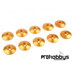 Arandela cónica aluminio M3x15mm oro (10 uds) Corally