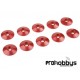 Arandela cónica aluminio M3x15mm roja (10 uds) Corally
