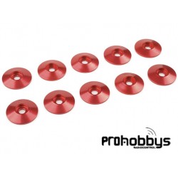 Arandela cónica aluminio M3x15mm roja (10 uds) Corally