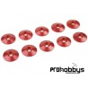 Arandela cónica aluminio M3x15mm roja (10 uds) Corally