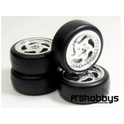 Ruedas Onroad 1/10 Slick "Throwing Star llanta cromada (4uds)