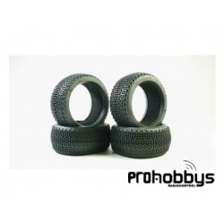 Neumáticos TPRO 1/8 TT Cougar competición T3 SOFT con mousse (DESPEGADOS)