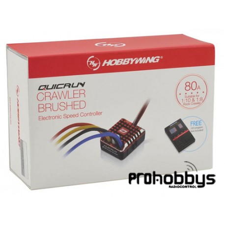 Variador Brushed Quicrum-Crawler WP 1/10 y 1/8 c/tarjeta programadora