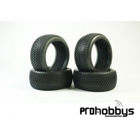 Neumáticos TPRO 1/8 TT Harabite competición T2 MEDIO con mousse (DESPEGADOS)