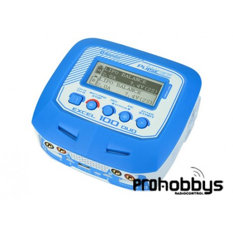 Cargador Duo 100W 1-10A Bat. Litio, NiMh/NiCd, Pb Pulsetec