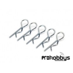 Clips de carrocería grandes plata escala 1/8 (10 pcs) Absima