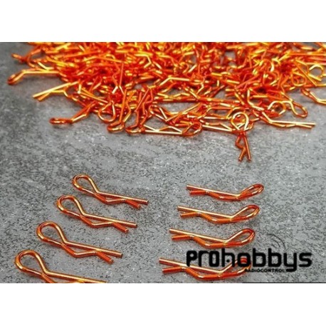 Clips carrocería 1/10 naranja (8uds) (4 dcha. 4 izda) Bittydesign