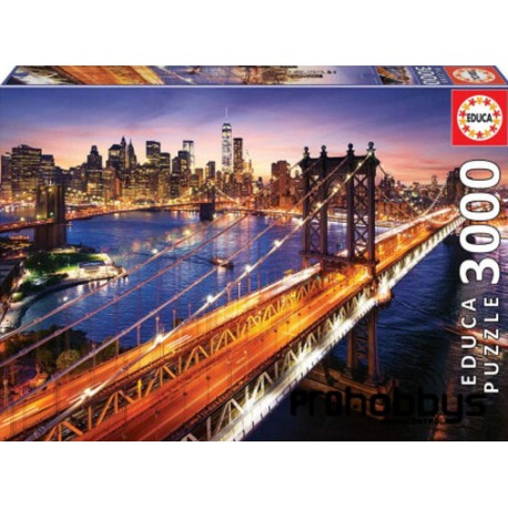 Puzle de 3000 piezas Manhattan al atardecer Educa