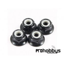 Tuerca Labiada con freno M 4 negra (4 uds) Faxtrax