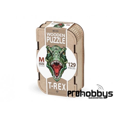 Puzzle T-Rex (M) 129 piezas en caja de madera EWA