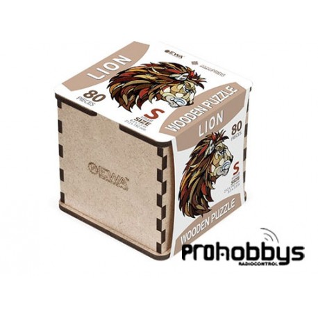 Puzzle León (S) 80 piezas en caja de madera EWA