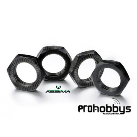 Tuercas 17mm ruedas coche 1/8 (4 uds negras)