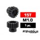 Piñón 15 T M1,0 Acero HSS Ø eje 5mm