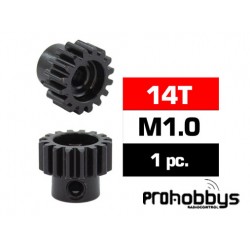 Piñón M 1.0 14T acero HSS diámetro 5 mm
