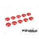 Arandela cónica aluminio M3 de cabeza semiesférica roja (10 uds) Team Corally