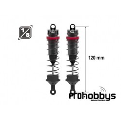 Set 2 Amortiguadores de aluminio Big Bore de 120mm con diámetro de 16mm + 3 muelles ( duros, medianos, suaves)